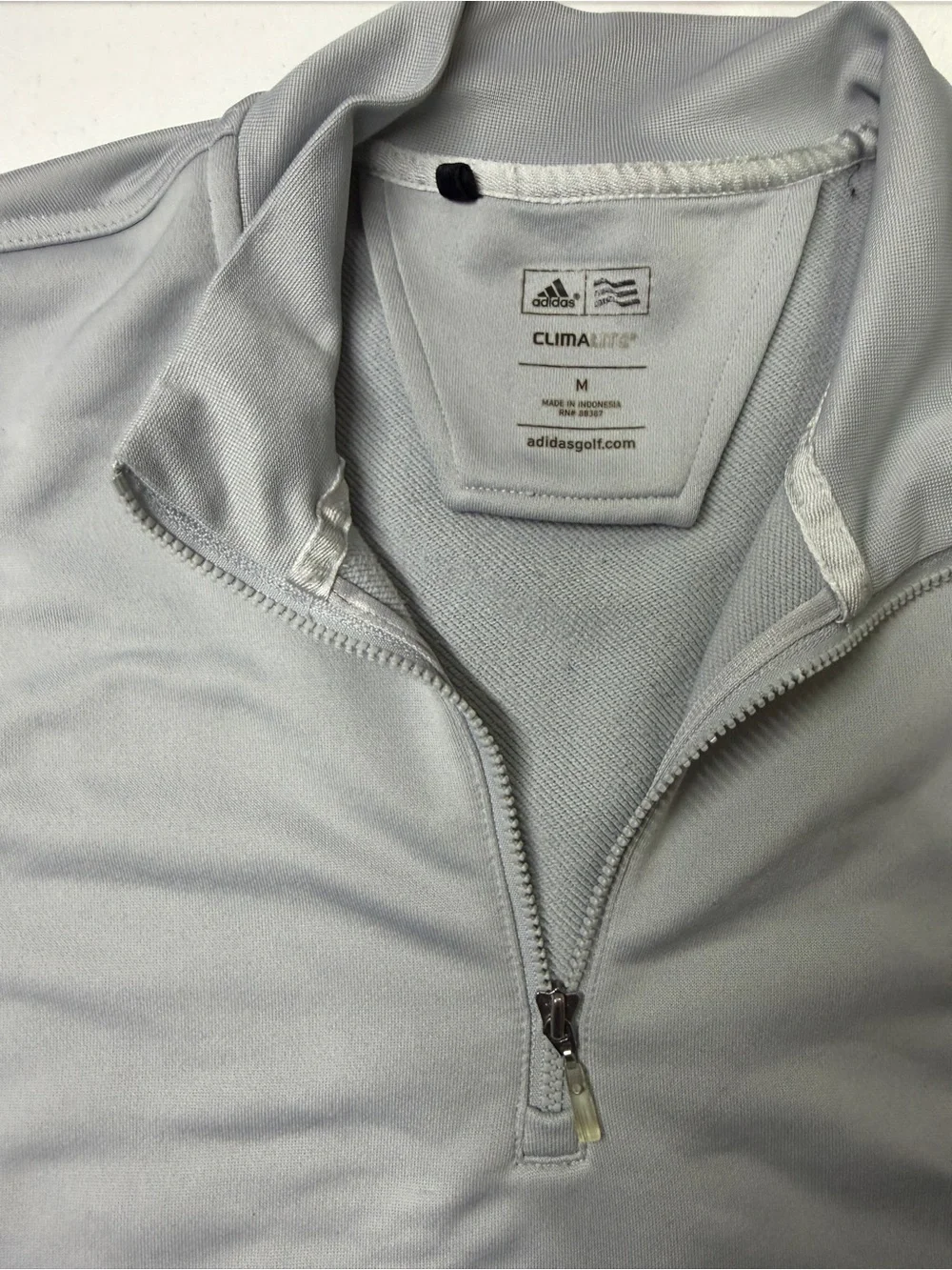 Adidas Golf Climacool Men’s Medium Gray 3 Stripe Quarter Zip Pullover